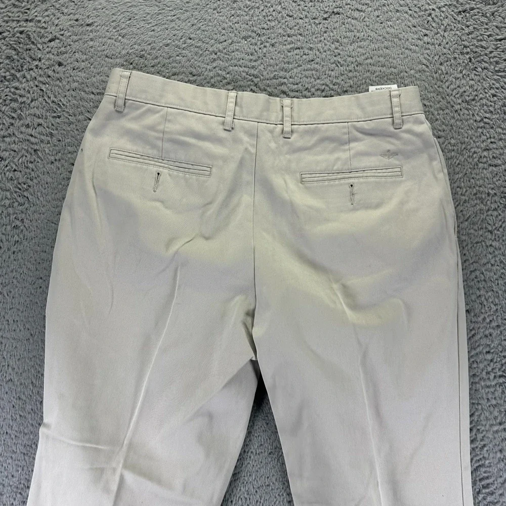 Dockers D3 Pant Mens 34x29‎ Beige Cotton Khakis Straight Leg Pleated Utility